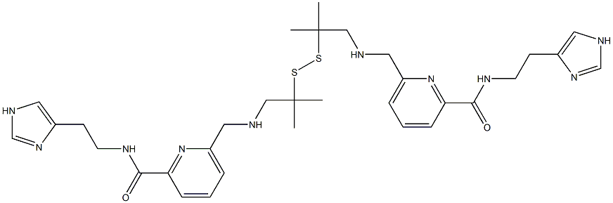 6,6'-[Dithiobis(2,2-dimethylethylene)bis(iminomethylene)]bis[N-[2-(1H-imidazol-4-yl)ethyl]pyridine-2-carboxamide] Struktur