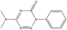 4-Dimethylamino-1-phenyl-1,2,3,5-tetrazin-6(1H)-one Struktur