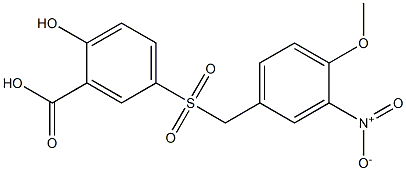 5-(4-Methoxy-3-nitrobenzylsulfonyl)salicylic acid Struktur