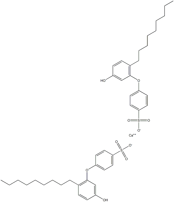 Bis(3'-hydroxy-6'-nonyl[oxybisbenzene]-4-sulfonic acid)calcium salt Struktur