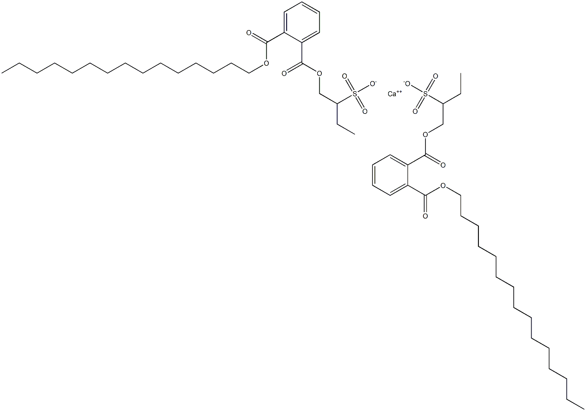 Bis[1-[(2-pentadecyloxycarbonylphenyl)carbonyloxy]butane-2-sulfonic acid]calcium salt Struktur