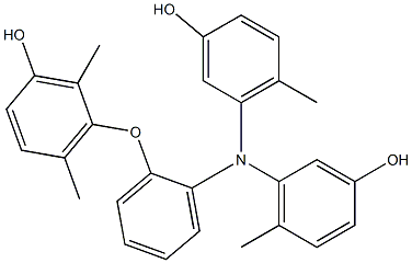 N,N-Bis(3-hydroxy-6-methylphenyl)-2-(3-hydroxy-2,6-dimethylphenoxy)benzenamine Struktur