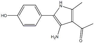 1-[4-Amino-5-(p-hydroxyphenyl)-2-methyl-1H-pyrrol-3-yl]ethanone Struktur