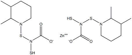 Bis(2,3-dimethylpiperidine-1-dithiocarbamic acid)zinc salt Struktur