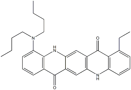 4-(Dibutylamino)-8-ethyl-5,12-dihydroquino[2,3-b]acridine-7,14-dione Struktur