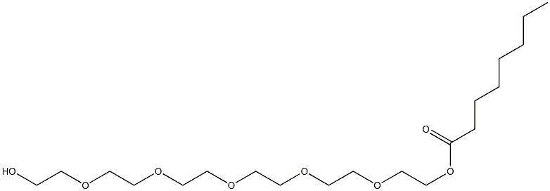 Octanoic acid 2-[2-[2-[2-[2-(2-hydroxyethoxy)ethoxy]ethoxy]ethoxy]ethoxy]ethyl ester Struktur