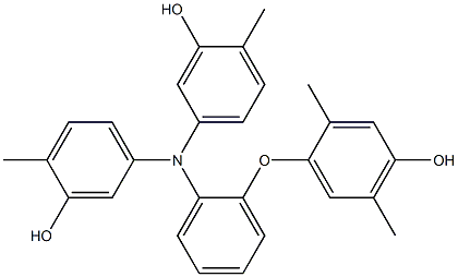 N,N-Bis(3-hydroxy-4-methylphenyl)-2-(4-hydroxy-2,5-dimethylphenoxy)benzenamine Struktur