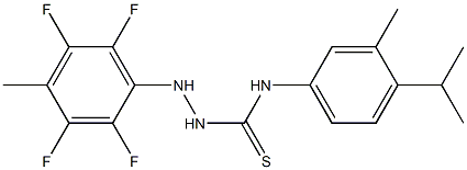 ((3-Methyl-4-(methylethyl)phenyl)amino)(2-(2,3,5,6-tetrafluoro-4-methylphenyl)hydrazino)methane-1-thione Struktur