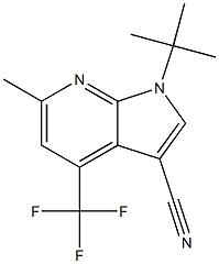 1-(tert-Butyl)-6-methyl-4-(trifluoromethyl)-1H-pyrrolo[2,3-b]pyridine-3-carbonitrile Struktur