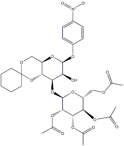 P-NITROPHENYL 3-O-(2,3,4,6-TETRA-O-ACETYL-ALPHA-D-MANNOPYRANOSYL)-4,6-O-CYCLOHEXYLIDENE-BETA-D-MANNOPYRANOSIDE Struktur