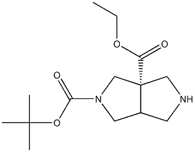 (3aS)-2-tert-butyl 3a-ethyl hexahydropyrrolo[3,4-c]pyrrole-2,3a(1H)-dicarboxylate Struktur