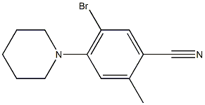 5-bromo-2-methyl-4-piperidin-1-ylbenzonitrile Struktur