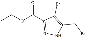 4-Bromo-5-bromomethyl-1H-pyrazole-3-carboxylic acid ethyl ester Struktur