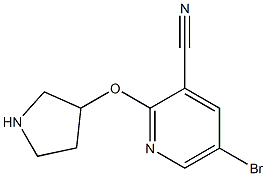 5-bromo-2-(pyrrolidin-3-yloxy)pyridine-3-carbonitrile Struktur