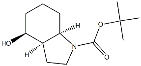 (3aR,4S,7aR)-tert-butyl 4-hydroxy-octahydroindole-1-carboxylate Struktur