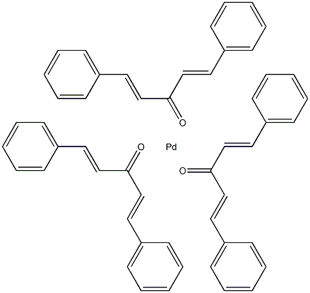 Tris(dibenzylideneacetone)palladium Struktur