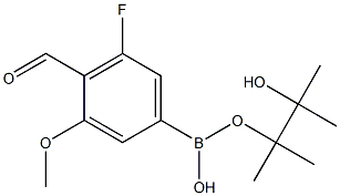 5-Fluoro-4-formyl-3-methoxyphenylboronic acid pinacol ester Struktur