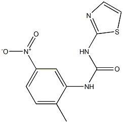 1-(2-METHYL-5-NITROPHENYL)-3-(2-THIAZOLYL)UREA Struktur