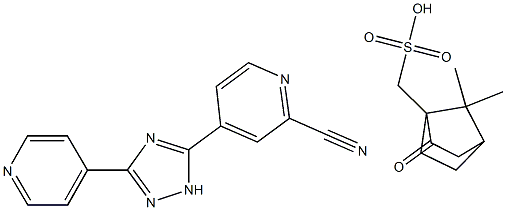 5-(2-cyano-4-pyridyl)-3-(4-pyridyl)-1,2,4-triazole camphorsulfonate Struktur