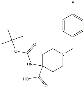 4-(TERT-BUTOXYCARBONYLAMINO)-1-(4-FLUOROBENZYL)PIPERIDINE-4-CARBOXYLIC ACID Struktur