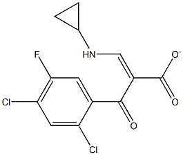 3-Cyclopropylamino-2-(2,4-dichloro-5-fluorobenzoyl)acrylate Struktur