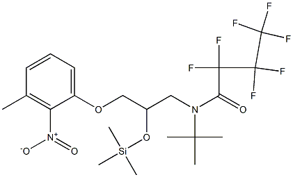 1-[t-Butyl(heptafluorobutyryl)amino]-3-(3-methyl-2-nitrophenoxy)-2-pro panol trimethylsilyl ether Struktur