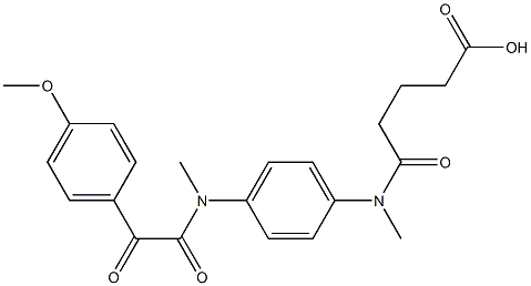 5-((4-(((4-methoxyphenyl)-oxoacetyl) methylamino)phenyl)methylamino)-5-oxopentanoic acid Struktur