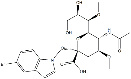 5-bromoindolyl-4,7-di-O-methyl-N-acetylneuraminic acid Struktur