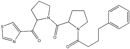 4-((1-((1-(4-phenylbutanoyl)-2-pyrrolidinyl)carbonyl)-2-pyrrolidinyl)carbonyl)thiazole Struktur