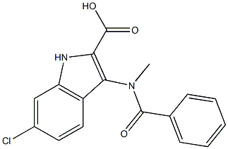 3-(benzoylmethylamino)6-chloro-1H-indole-2-carboxylic acid Struktur