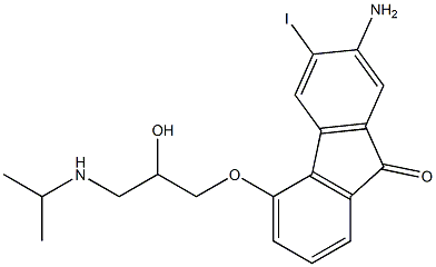 4-(2-hydroxy-3-isopropylaminopropoxy)-7-amino-6-iodofluorenone Struktur