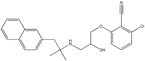 N-(2-hydroxy-3-(2-cyano-3-chlorophenoxy)propyl)-1,1-dimethyl-2-(2-nephthyl)ethylamine Struktur