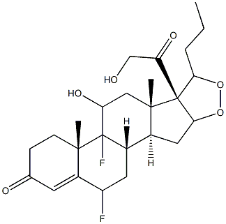 6,9-difluoro-11,21-dihydroxy-16,17-propylmethylenedioxypregn-4-ene-3,20-dione Struktur