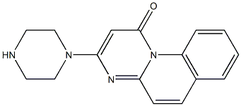 3-(1-piperazinyl)-1H-pyrimido(1,2-a)quinolin-1-one Struktur