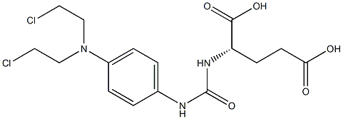 N-((4-(N,N-bis(chloroethyl)amino)phenyl)carbamoyl)glutamic acid Struktur