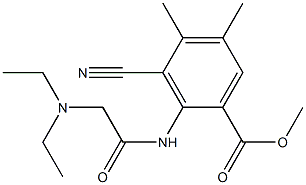 methyl-2-(2-(N,N-diethylamino)acetamido)-3-cyano-4,5-dimethylbenzoate Struktur