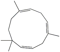 4,7,10-Cycloundecatriene, 1,1,4,8-tetramethyl-, cis,cis,cis- Struktur