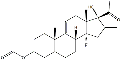 16-Methylpregn-9(11)-ene-3,17-diol-20-one-3-acetate Struktur