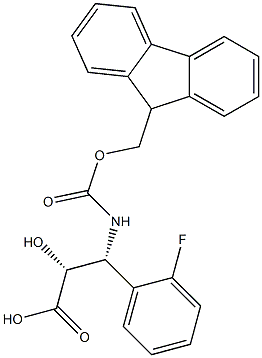 N-Fmoc-(2R,3R)-3-Amino-3-(2-fluoro-phenyl)-2-hydroxy-propanoic acid Struktur