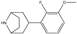 3-(2-fluoro-3-methoxyphenyl)-8-azabicyclo[3.2.1]octane Struktur