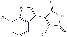 3-chloro-4-(7-chloro-1H-indol-3-yl)-1H-pyrrole-2,5-dione Struktur