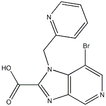 7-bromo-1-(pyridin-2-ylmethyl)-1H-imidazo[4,5-c]pyridine-2-carboxylic acid Struktur