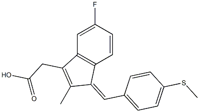 (Z)-5-FLUORO-2-METHYL-1-(P-METHYLTHIOBENZYLIDENE)-3-INDENYLACETIC ACID Struktur