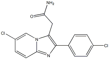 6-CHLORO-2-(4-CHLOROPHENYL)IMIDAZO[1,2-A]PYRIDINE-3-ACETAMIDE Struktur