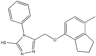 5-{((7-METHYL-2,3-DIHYDRO-1H-INDEN-4-YL)OXY)METHYL}-4-PHENYL-1,2,4-TRIAZOLE-3-THIOL Struktur