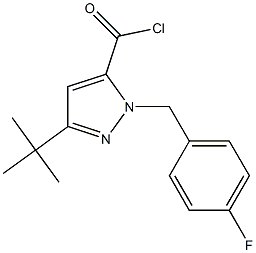 3-(TERT-BUTYL)-1-(4-FLUOROBENZYL)PYRAZOLE-5-CARBONYL CHLORIDE Struktur