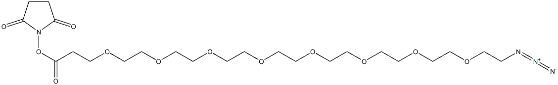 1-Azido-3,6,9,12,15,18,21,24-octaoxaheptacosan-27-oic acid succinimidyl ester Struktur