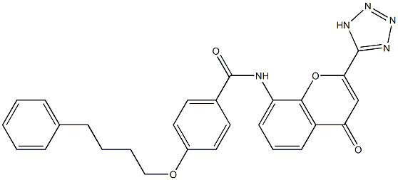 N-(4-OXO-2-(1H-TETRAZOL-5-YL)-4H-CHROMEN-8-YL)-4-(4-PHENYLBUTOXY)BENZAMIDE Struktur