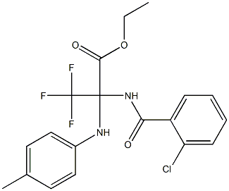 ethyl 2-[(2-chlorobenzoyl)amino]-3,3,3-trifluoro-2-(4-toluidino)propanoate Struktur