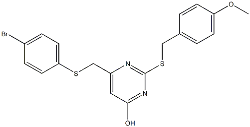 6-{[(4-bromophenyl)sulfanyl]methyl}-2-[(4-methoxybenzyl)sulfanyl]-4-pyrimidinol Struktur